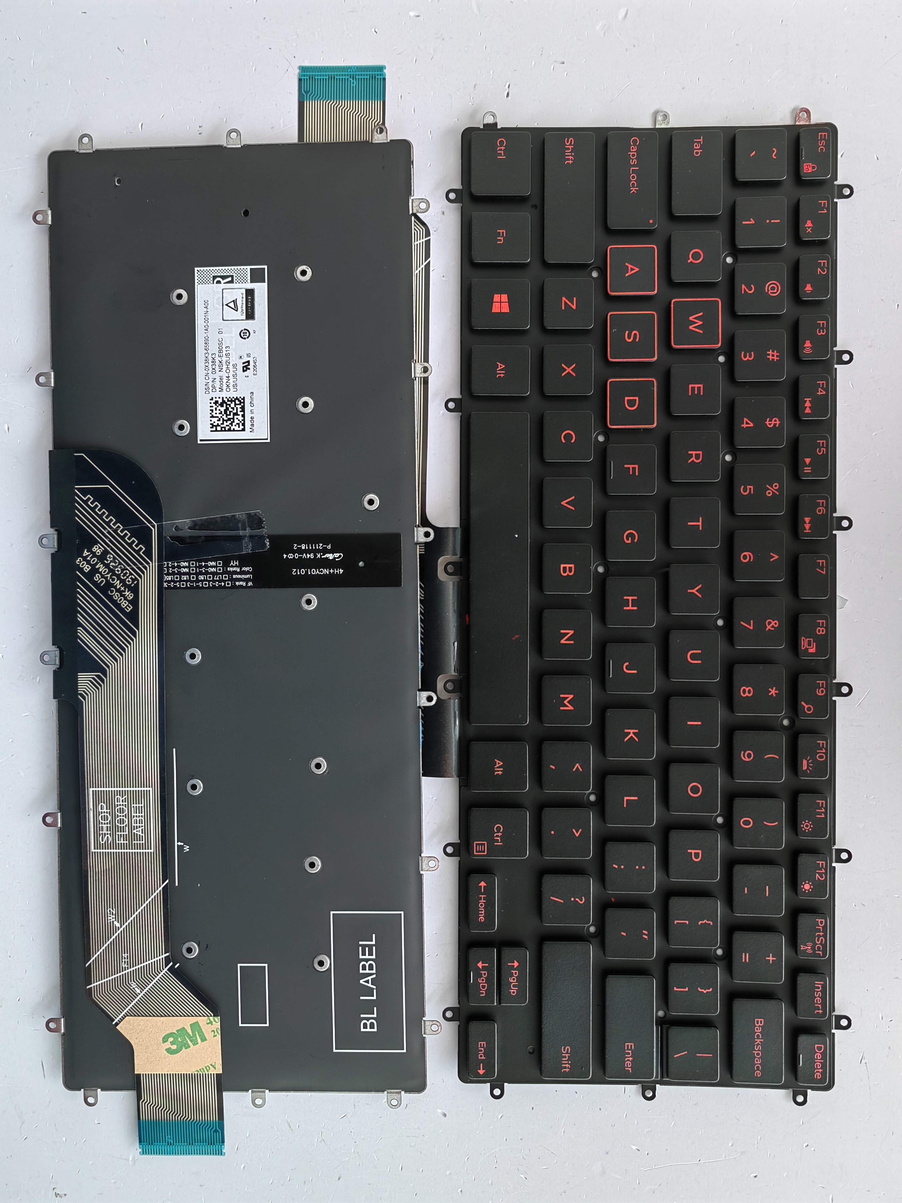 Picture of New Replacement Laptop Keyboard For DELL 7466 BLACK Backlit,Red Printing US Layout